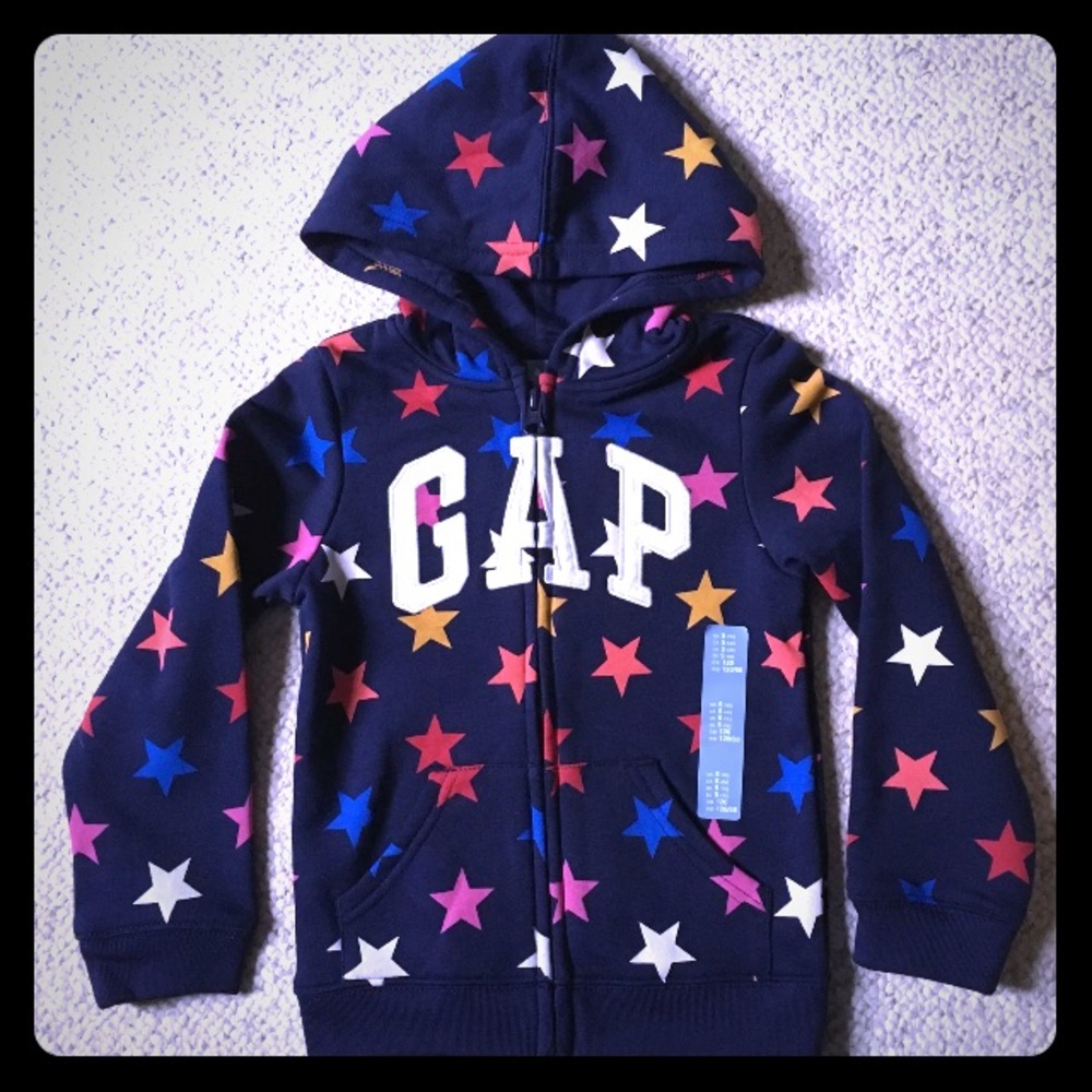 ☀️NWOT Girls Gap Star Print Hoodie, Size 5T!